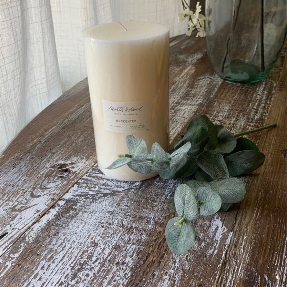 Hearth and Hand Pillar candle and stem NWT